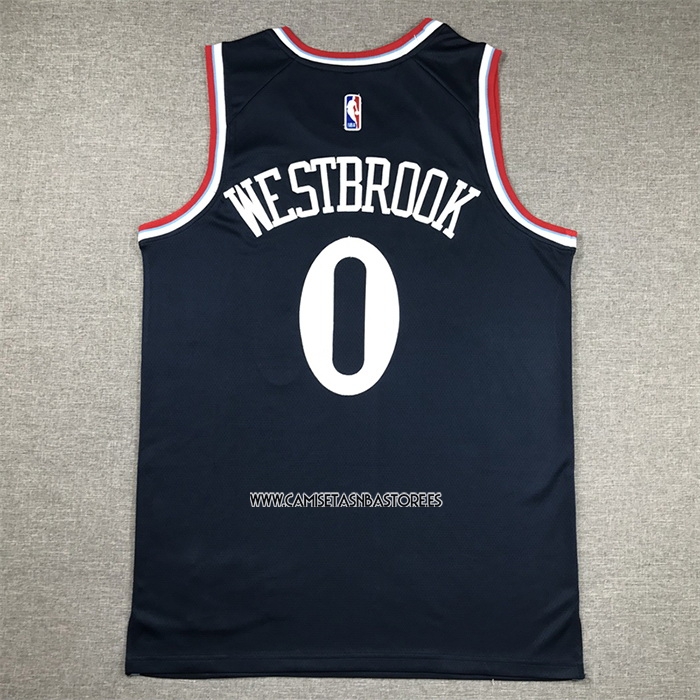 Russell Westbrook NO 0 Camiseta Los Angeles Clippers Icon 2024-25 Azul